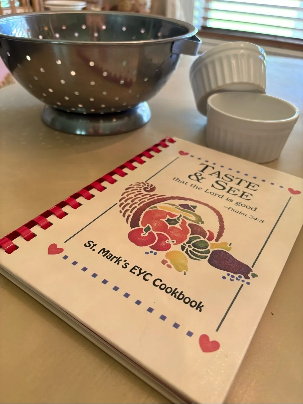 Taste & See St. Mark's EYC Cookbook - White Cover with Red Spiral